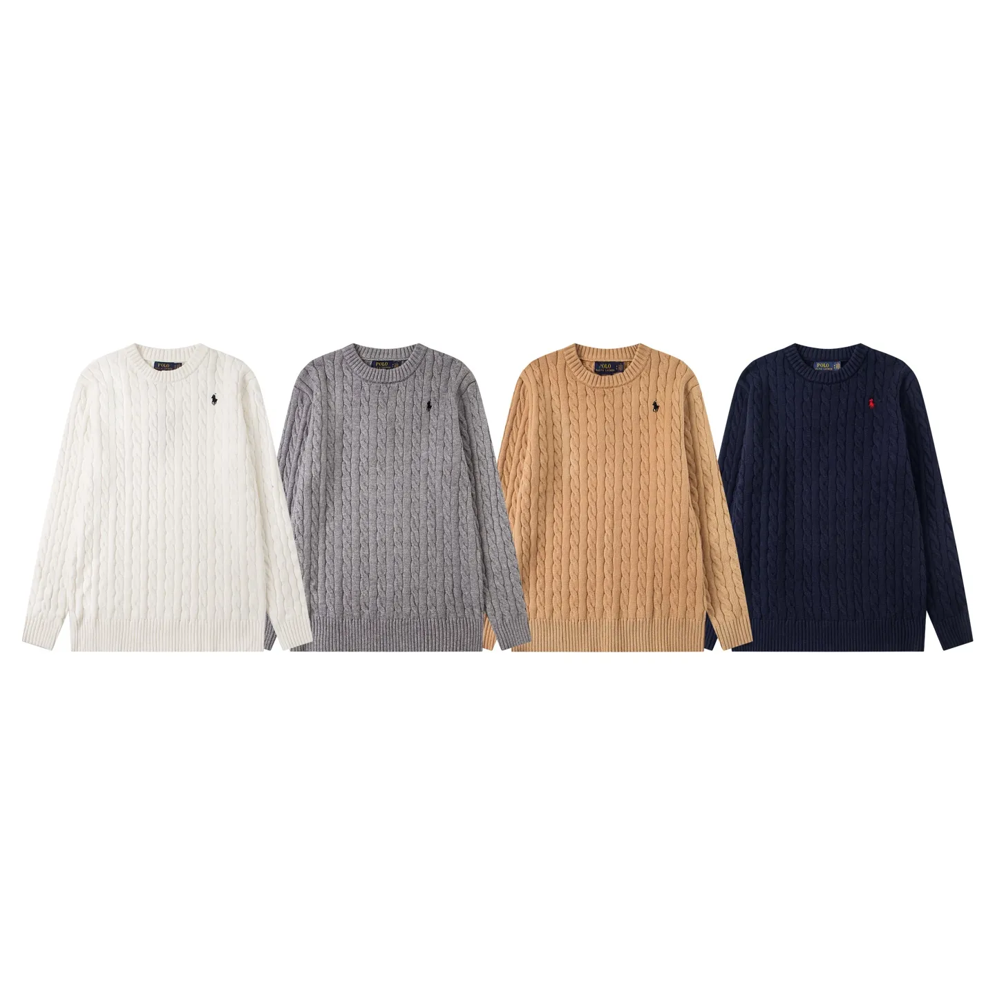 P210 model number: Y195 Ralph Lauren men's round neck sweater men's hemp flower original collar sweater. The version is really good-looking. It can be worn alone or as a jacket to be worn inside or outside. The upper body shows personal fashion charm. Four colors are available. The same style for men and women. A must-see item for new summer products. Tag, hanging grain, washed, packaging bag, full set of accessories. Very good appearance, super exquisite workmanship. Size: S-XL